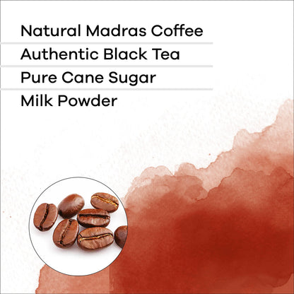 Quik Caf Madras Coffee Instant Coffee Latte - 100 Count (10 Boxes of 10 Each) - All Natural Preservative Free Coffee Latte