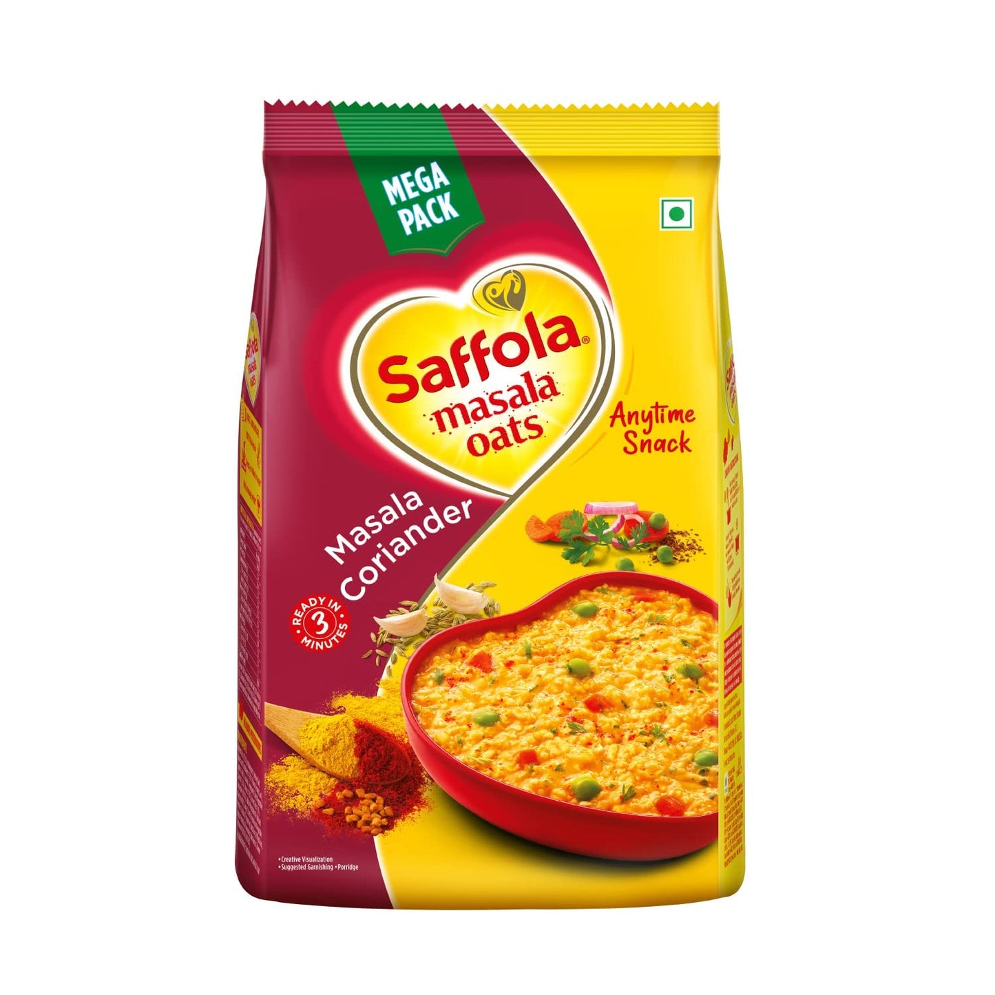Saffola Masala Oats | Tasty Evening Snack| Healthy Snack| Masala&Coriander| 500g