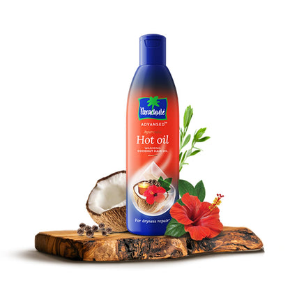 Parachute Advansed Ayurvedic Hot Oil| Warming Coconut Hair Oil with 5 Ayurvedic Ingredients| Fights Frizzy & Dry Hair | Nourishes & Promotes Hair Growth | Anti-Dandruff|6.4 fl.oz.