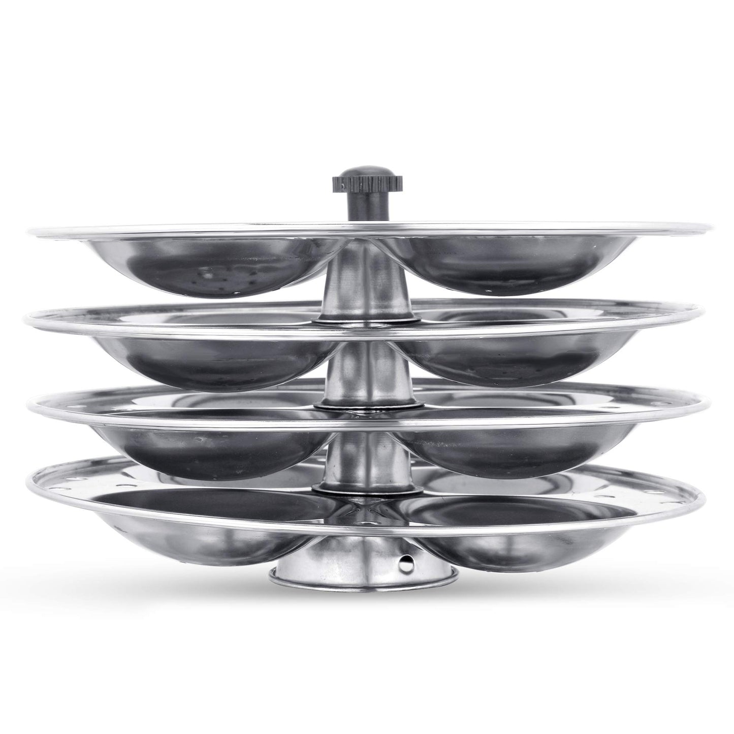 Vinod Professional Idli Stand 4 Tier Stand Makes up to 16 Idlis Easy Cleaning Stainless Steel Body - Suitable For Indian Cooking Food Grade Idli Plates For Cooker, Electric Pot, Insta Pot