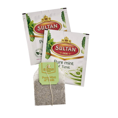 SULTAN TEA Moroccan Green Tea with Pure Mint & Tiznit Herbal Green Teas (Pack of 2-40 Tea Bags)