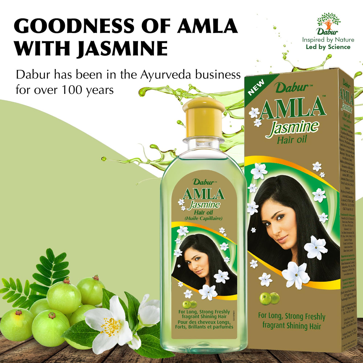 Dabur Amla Jasmine Hair Oil - Amla Oil, Amla Hair Oil, Amla Oil for Healthy Hair and Moisturized Scalp, Indian Hair Oil for Men and Women, Hair Strengthening Products (300 ml)