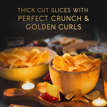 GB Lay's Gourmet Vintage Cheese & Paprika Indian Chips, Kettle Chips, 3 Pack | 55g (total 165g)