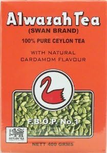 Alwazah Tea, Ceylon with natural cardamom flavour, Swan Brand, 400-gram box