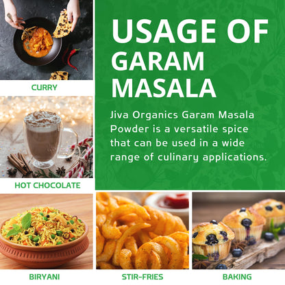 Jiva Organics Organic Garam Masala Powder 7 Ounce - NON-GMO, Salt Free, Premium Indian Spice Blend
