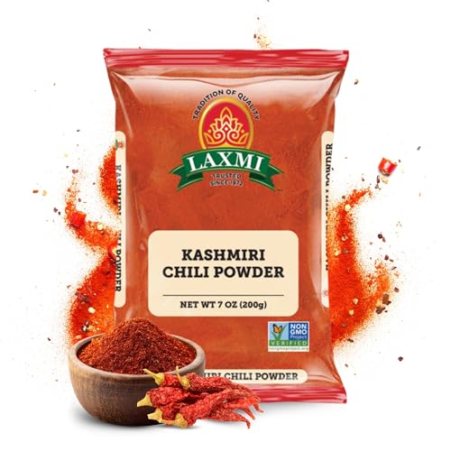 LAXMI Kashmiri Red Hot Chili Powder, South Asian Chilli Seasoning, 14 Oz