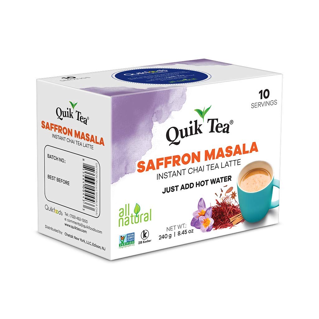 QuikTea Tea Latte Saffron Masala Chai, 33.8 Oz - Indian Tea