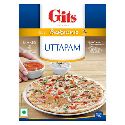 Gits Instant Uttappam Breakfast Mix, 800g (Pack of 4 X 200g Each)