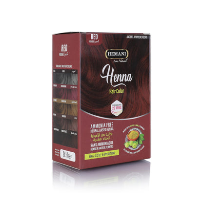 HEMANI Hair Henna Color 2.12 OZ (60g) 6 Applications, Colors in 20 Minutes - Ammonia Free - Herbal Based Henna (Red)