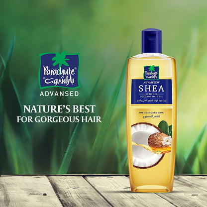 Parachute Advansed Moisturising Shea Hair Oil With Coconut, Deeply Nourishes Hair, Strengthens And Adds Shine, 200 Ml, Golden
