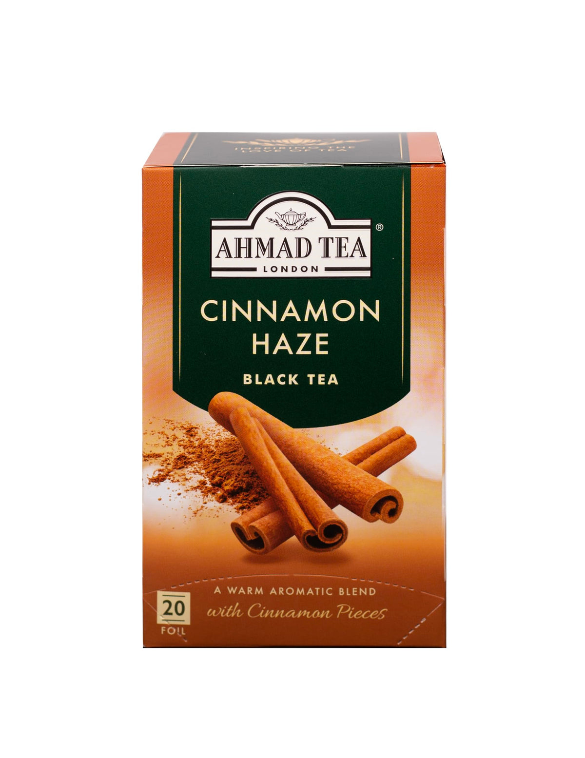 Ahmad Tea Black Tea, Cinnamon Haze Teabags, 20 ct (Pack of 6) - Caffeinated & Sugar-Free