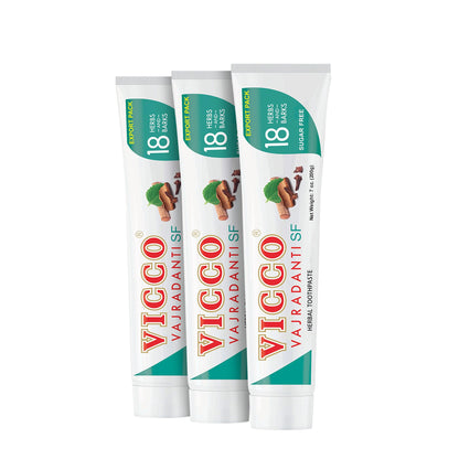 Vicco Vajradanti Herbal Toothpaste | Natural Astringent and Analgesic| Consists of 18 Herbs, 100% Natural, Vegan, and Cruelty-Free | Sugar-Free-(Pack of 3 x 7oz)