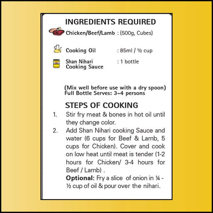 Shan Nihari Cooking Sauce 12.3oz (350g) - Simmer Sauce for Spicy Slow Cooked Meat Stew