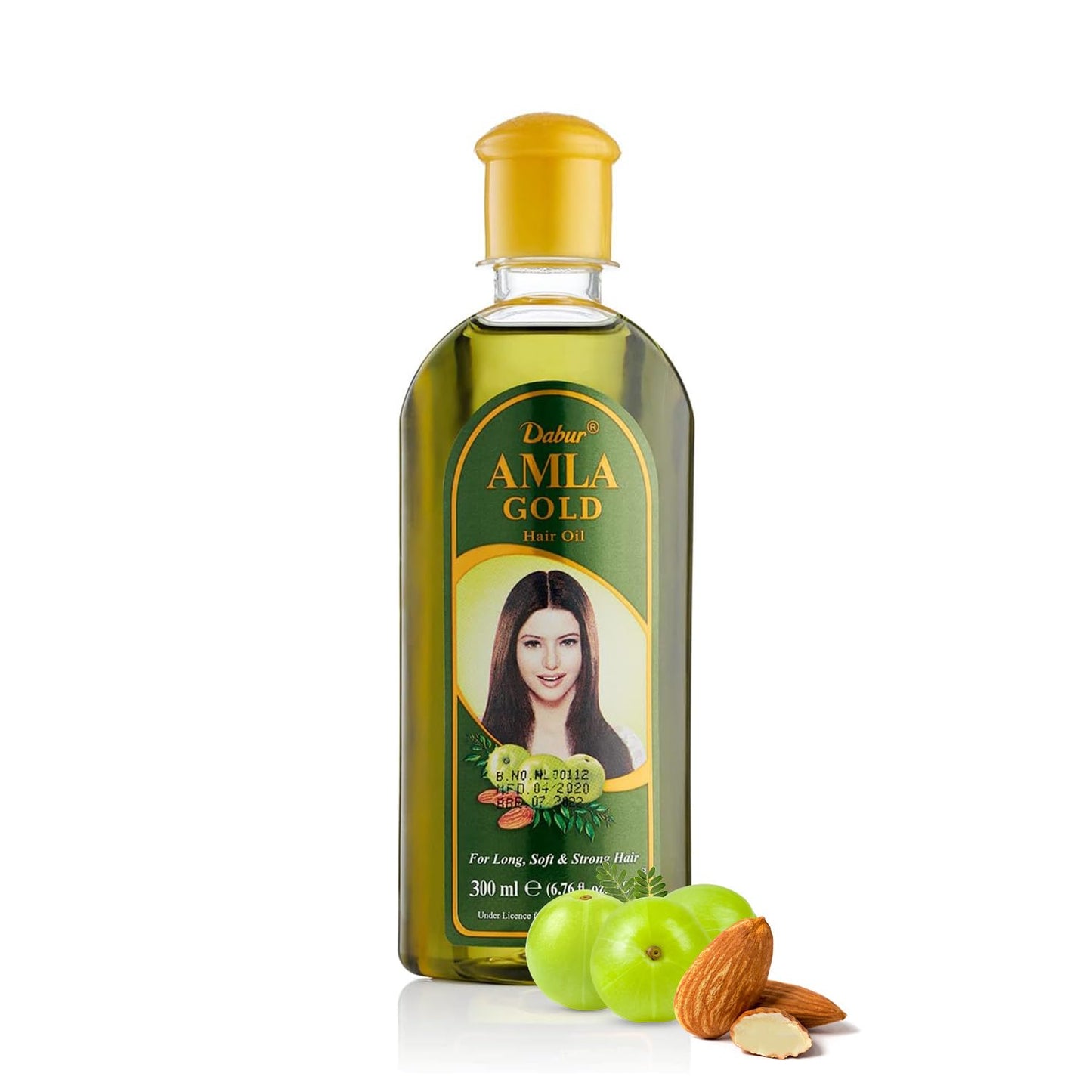 Dabur Amla Gold Hair Oil - With Amla, Almond and Henna - Moisturizing Scalp and Hair Oil for All Hair Types - 10.14 Fl Oz