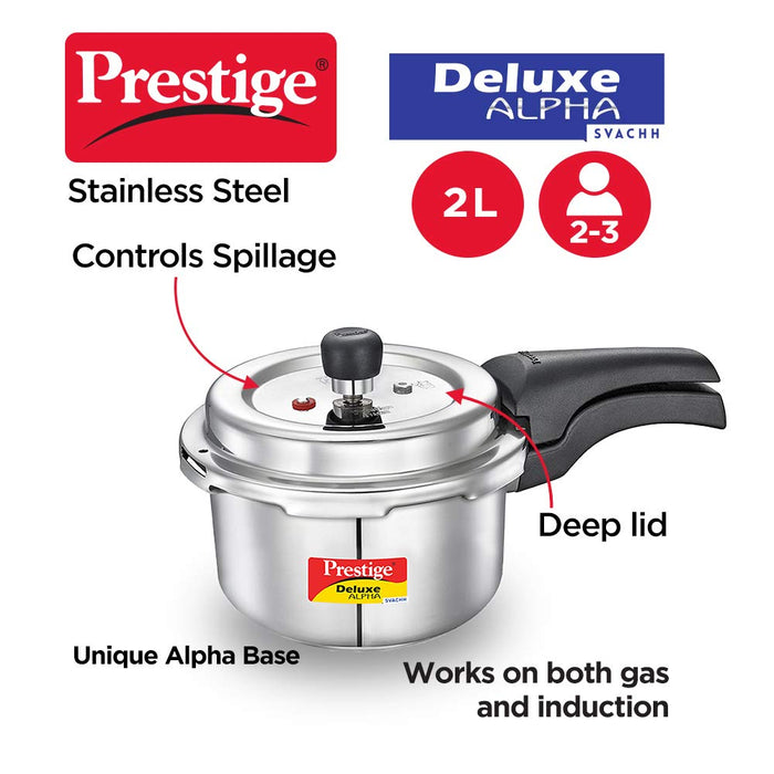 Prestige Deluxe Alpha St. Steel Pressure Cooker 2.0 Litre