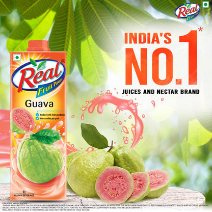Real Fruit Juice, Guava, 1L (Pack of 2)