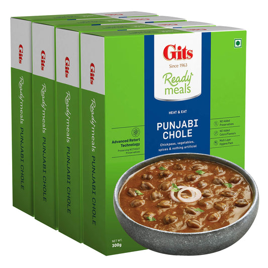 Gits Ready to Eat Punjabi Chhole, 1200g (Pack of 4 X 300g Each)