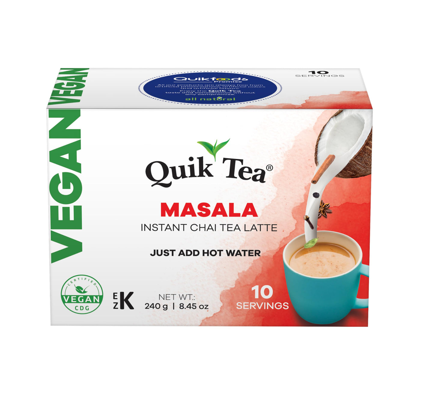 Quik Tea Vegan Masala Chai - 10 pouches