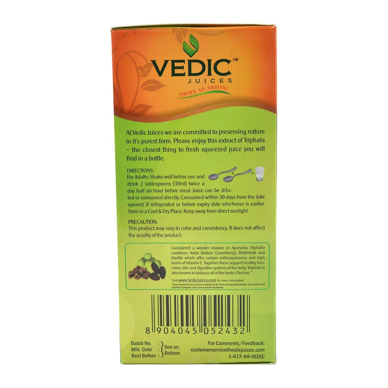 Vedic Triphalla Juice, Supports Clean Colon Detoxification 500ml - Ayurveda & Vitamins