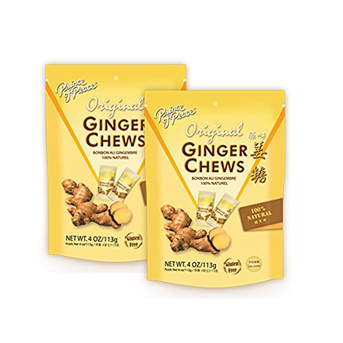 Prince of Peace Original Ginger Chews, 4 oz. Candied Ginger Natural Candy Pack 2 Pack