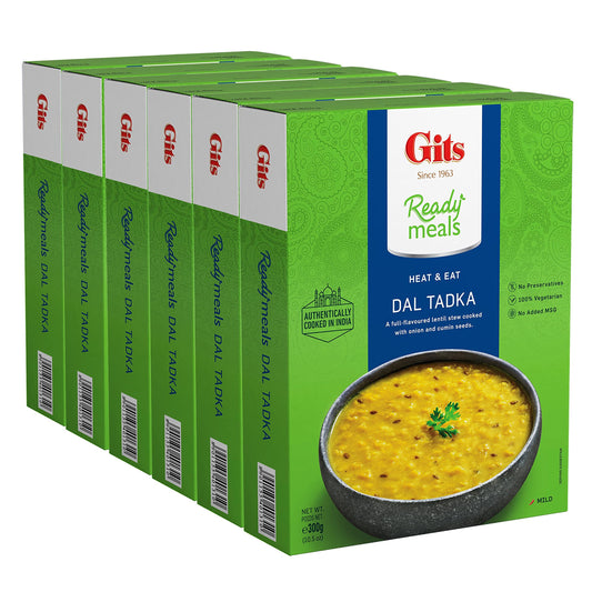 Gits Ready to Eat Dal Tadka, 1800g (Pack of 6 X 300g Each)