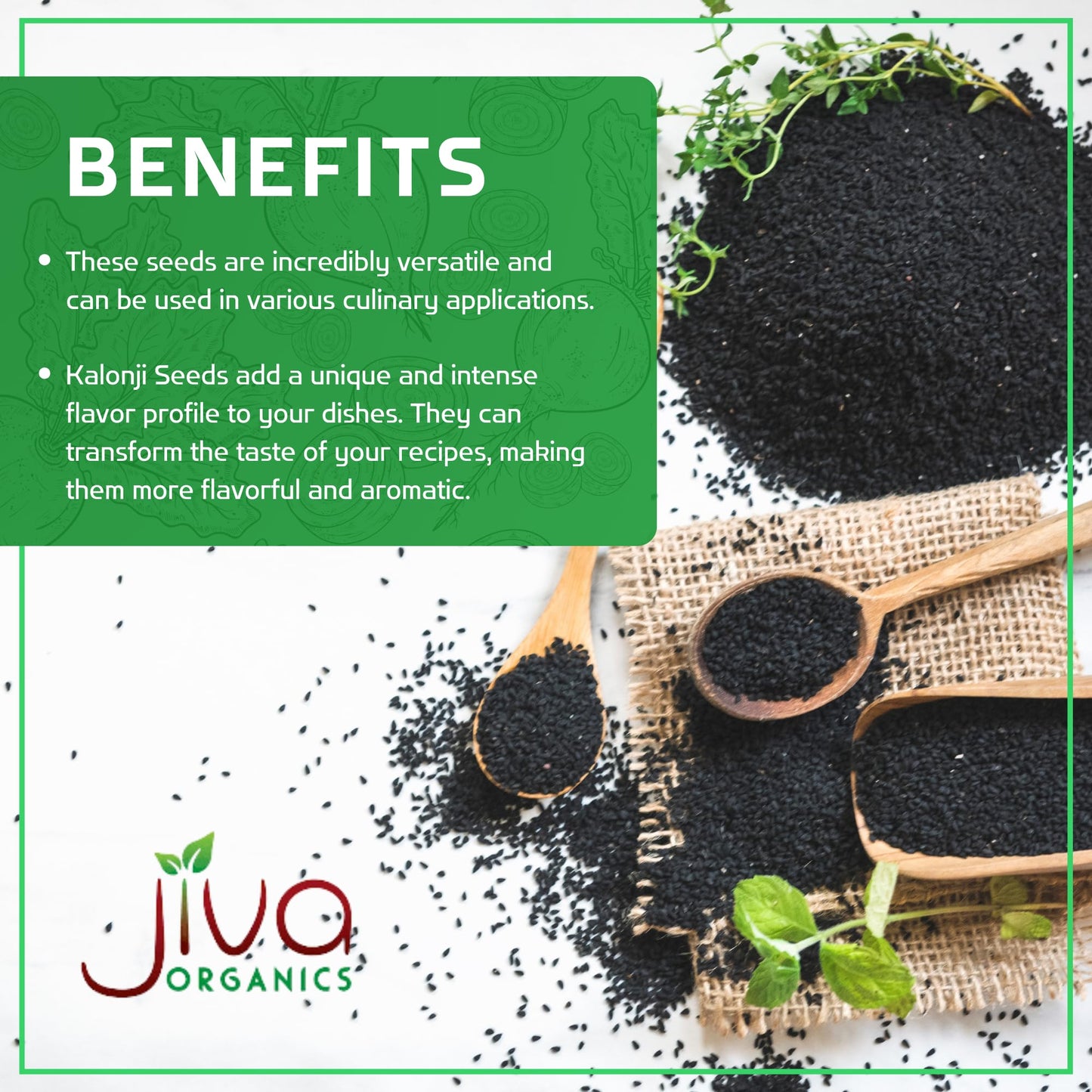 Jiva Organic Nigella Seeds 7 Ounce Bag - Kalonji Seeds, Whole Black Seed, Nigella Sativa, Black Cumin