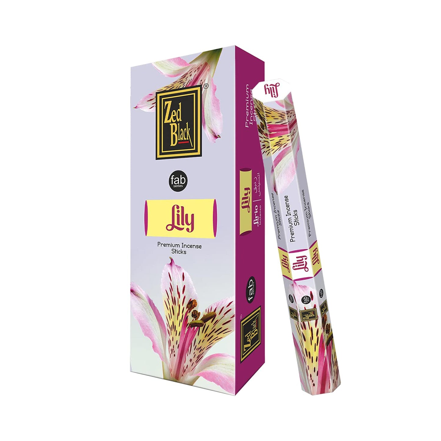 ZED Black Lily Incense Sticks - 20 Incense Sticks per Box -& 6 Boxes Inside (Total 120 Sticks) Premium Quality Incense Sticks for Relaxation, Yoga