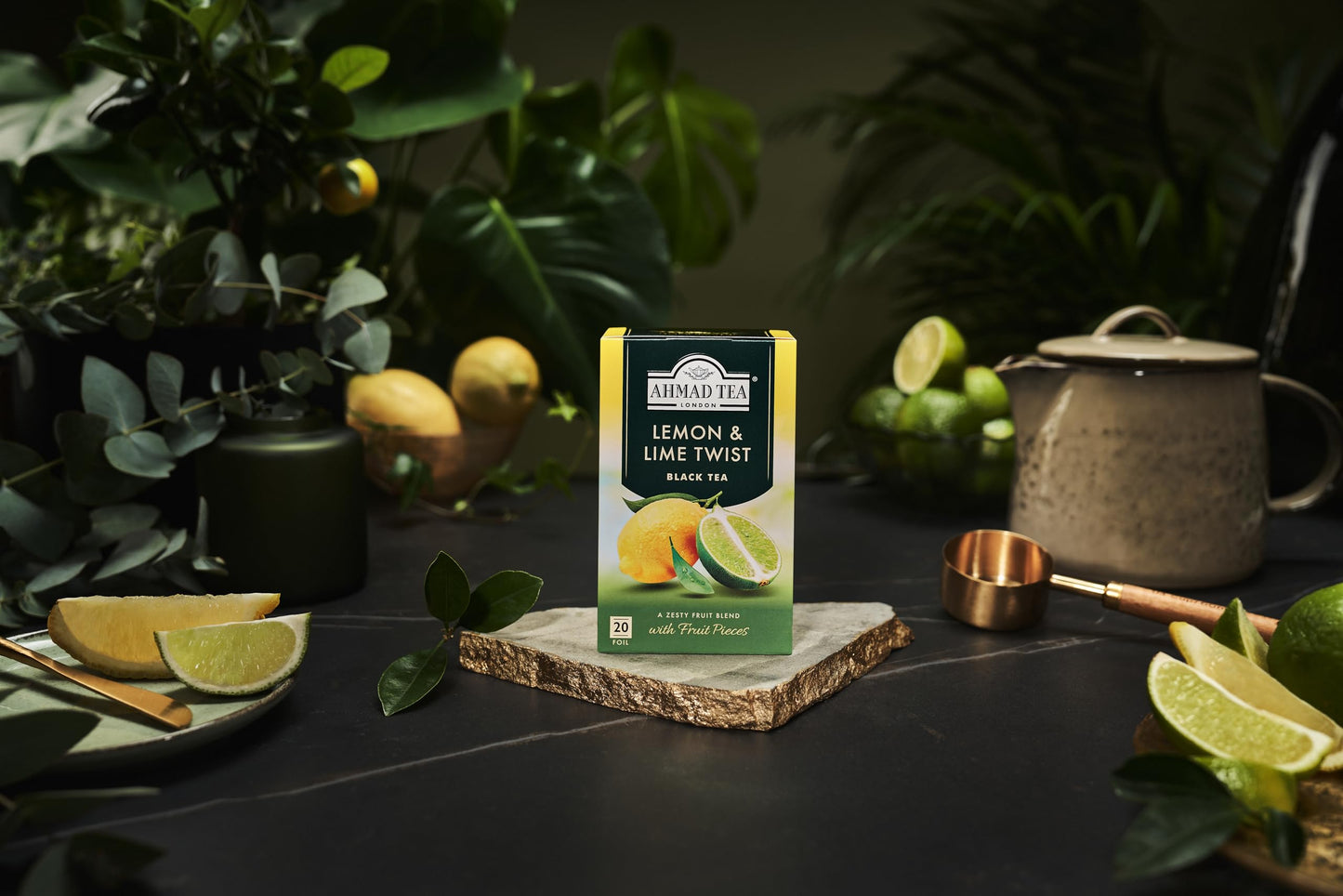 Ahmad Tea Lemon & Lime Twist Black Tea, 20-Count Boxes (Pack of 6)