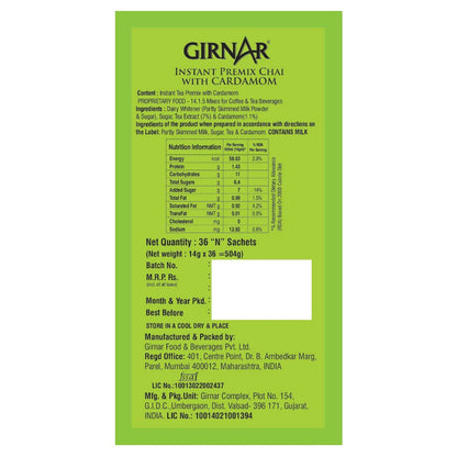 Girnar Instant Tea Premix with Cardamom 36 Sachets