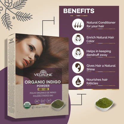 Vedaone Organic Indigo Hair Powder 100gm