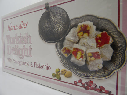 Hacizade Turkish Delight W Pomegranate & Pistachio 16 oz, Narli-Fistikli Lokum