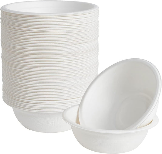 1000 Pack 16 oz Paper Bowls, Disposable Compostable Bowls Heavy-Duty, Biodegradable Soup Bowls Made of Natural Bagasse, Eco-Friendly Sugarcane Bowls for Salad, Dessert, Milk, Cereals