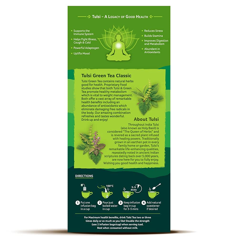 Tulsi Green-Organic India 18 infusion bags - Food / Masala / Dal
