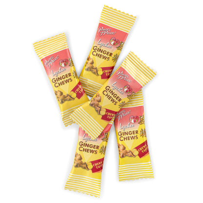 Prince of Peace Ginger Chews with Lychee, 1 lb. Candied Ginger Lychee Flavored Candy Lychee Ginger Chews