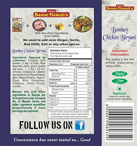 Banne Nawab's Bombay Chicken Biryani 93 gms