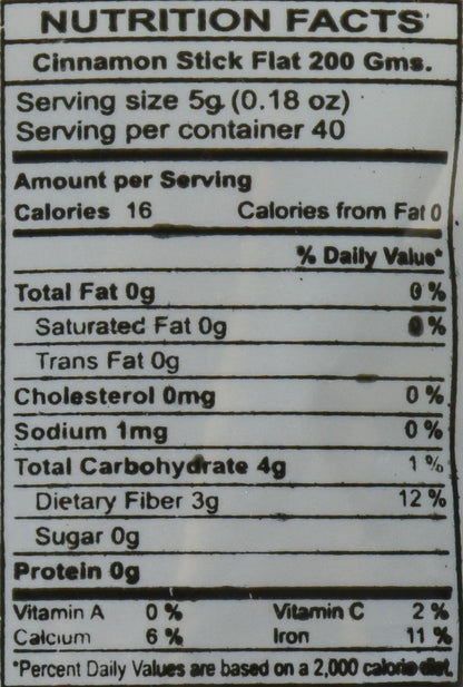 Swad Cinnamon Flat 7 Oz - Food / Masala / Dal