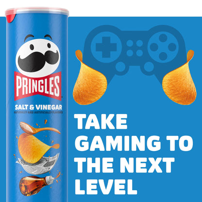 Pringles Potato Crisps Chips, Lunch Snacks, On-The-Go Snacks, Salt and Vinegar, 5.5oz Can (1 Can)