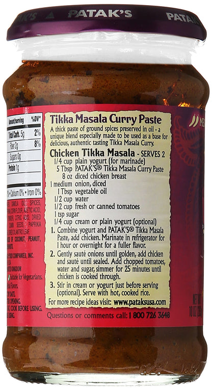 Patak's Tikka Masala Curry Paste Hot 10 oz - Indian Spices