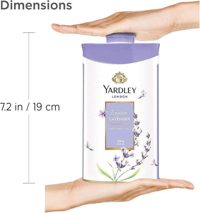 Yardley London Fresh Floral Fragrance Locked in a Fine & Silky Perfumed Talcum Powder (Yardley London English Lavender, Pack of 3 250Gram)