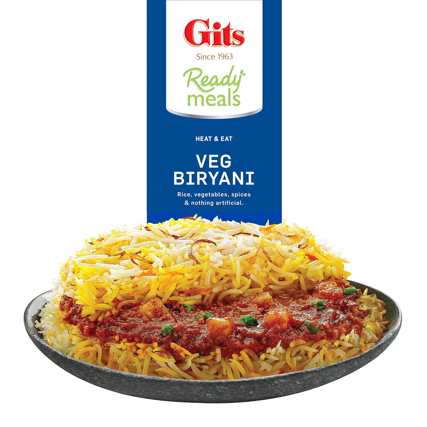 Gits Ready to Eat Veg Biryani, 795g (Pack of 3 X 265g Each)