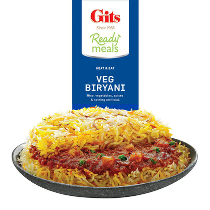Gits Ready to Eat Veg Biryani, 795g (Pack of 3 X 265g Each)