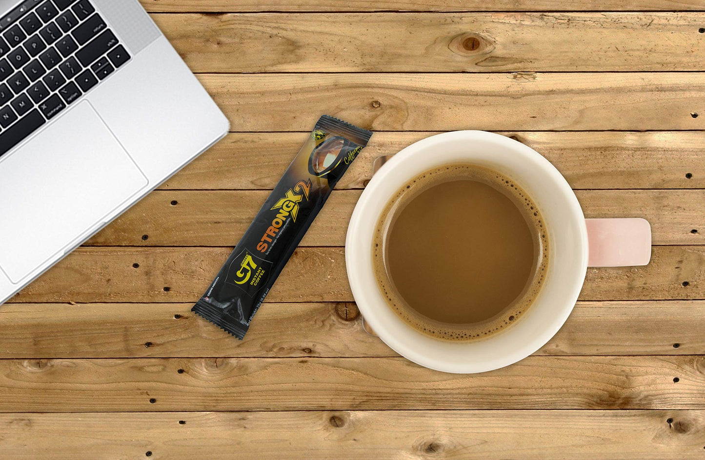 Trung Nguyen G7 Strong X2 3 in 1 Instant Coffee Roasted Ground Coffee Blend w/Non-dairy Creamer and Sugar Strong and Bold Instant Vietnamese Coffee (24 Single Serve Packets)