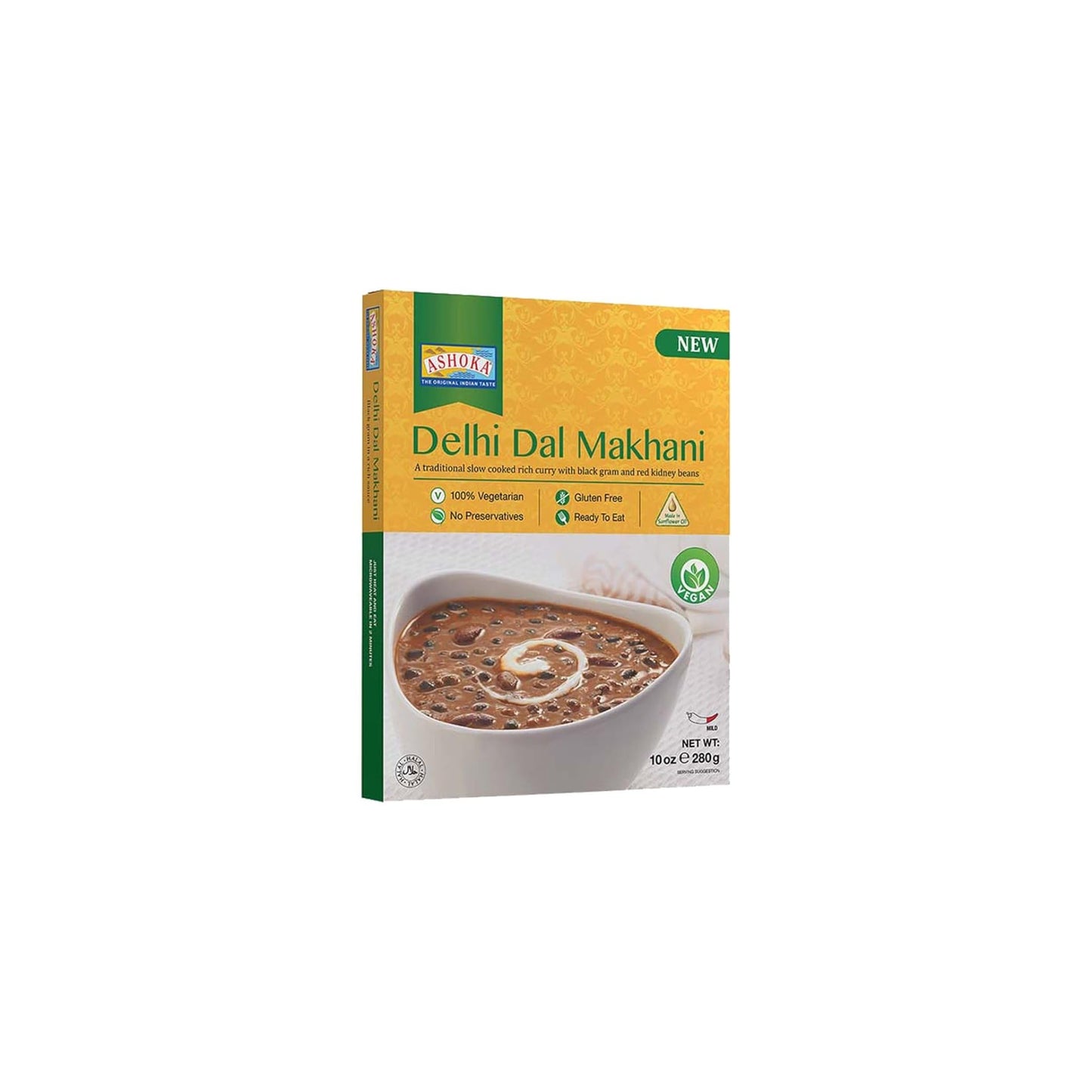Ashoka Gluten-Free Meals, Microwave Ready Vegan Black Gram & Kidney Beans, Heat & Serve Meals, All-Natural Delhi Dal Makhani, Great for Outdoors, Travel Friendly with No Preservatives, Pack of 1
