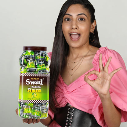 Swad Kaccha Aam Candy, Tangy Raw Mango 150 Toffee Jar