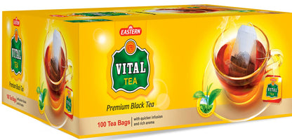 Vital Premium Black Tea - Black Tea Classic Collection Finely Selected Speciality Tea Naturally Anti Oxidized Black Vital Tea (125cnt Tea bags) (375g)