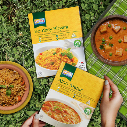 Ashoka Ready to Eat Indian Meals Since 1930, 100% Vegan Bombay Pav Bhaji, All-Natural Traditionally Cooked Indian Food, Plant-Based, Gluten-Free, and with No Preservatives, 10 Ounce (Pack of 5)
