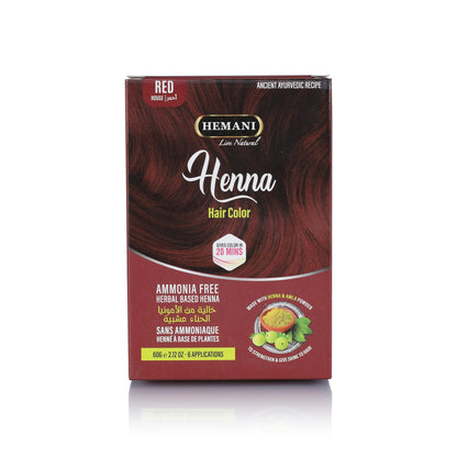 HEMANI Hair Henna Color 2.12 OZ (60g) 6 Applications, Colors in 20 Minutes - Ammonia Free - Herbal Based Henna (Red)
