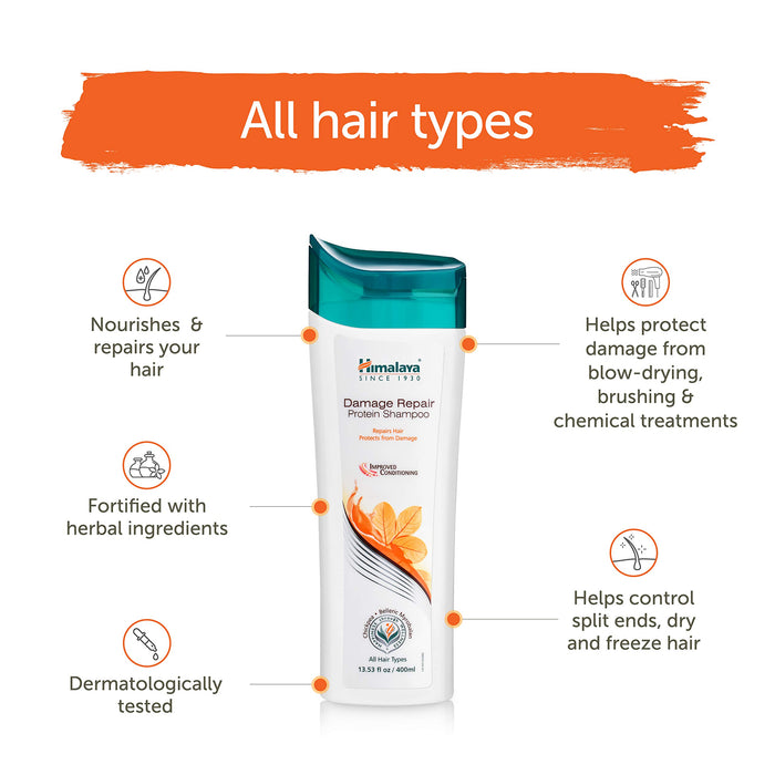 Himalaya Damage Repair Protein Shampoo With Chickpea And Almond For Dry Frizzy 400ml