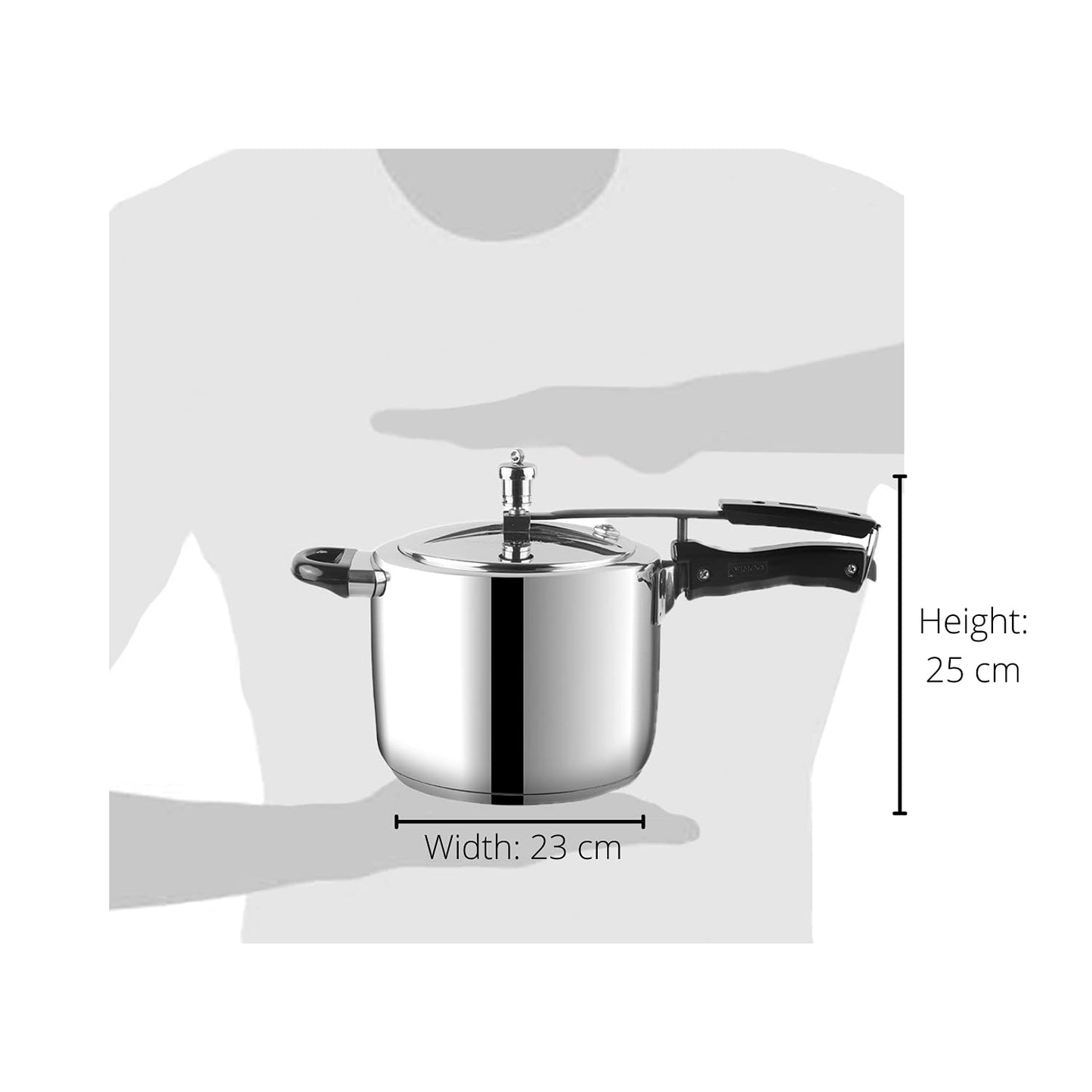 Vinod Pressure Cooker Stainless Steel Inner Lid - 7 Liter Sandwich Bottom Indian Pressure Cooker Induction Friendly Cooker Best Used For Indian Cooking, Soups, and Rice Recipes, Quinoa