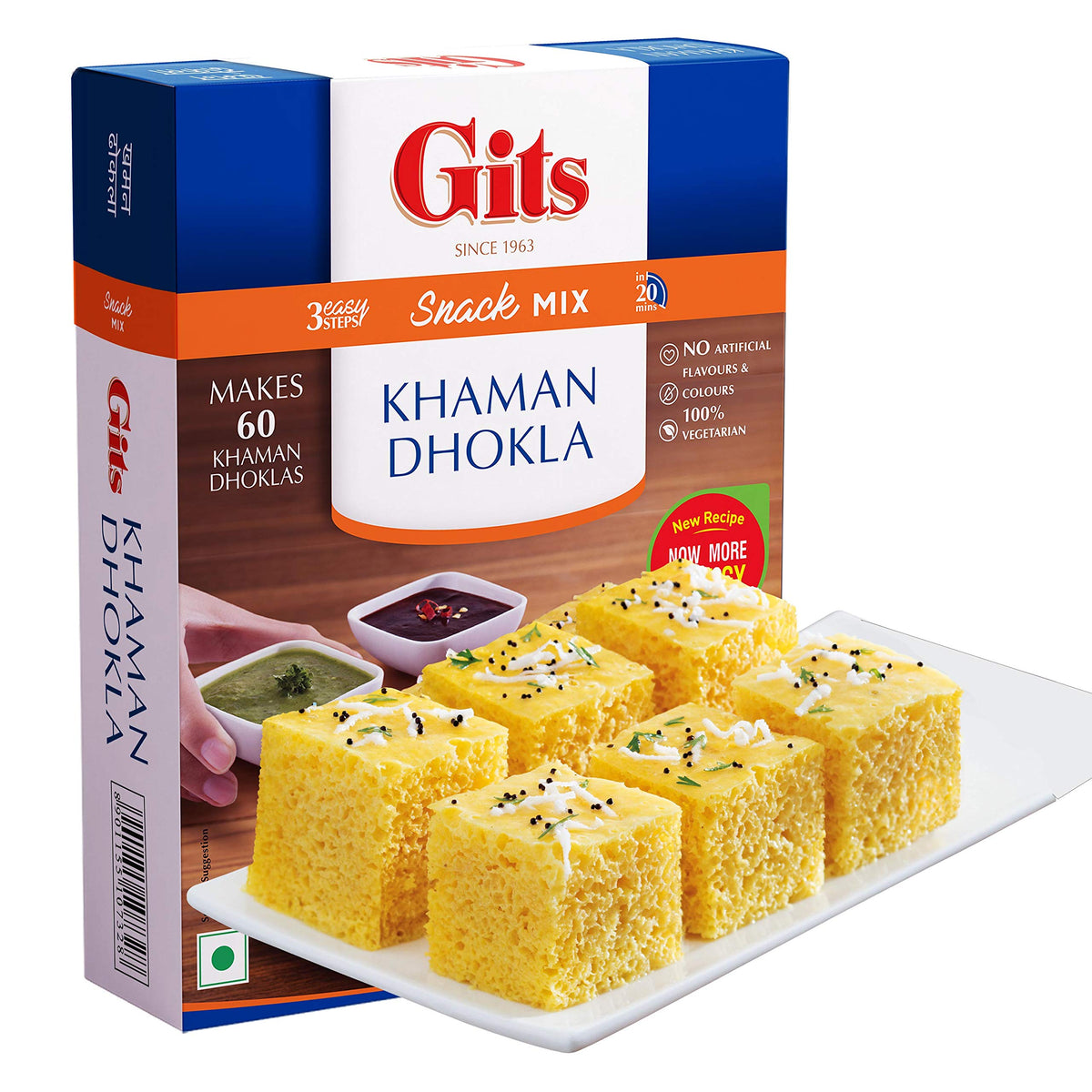 Gits Instant Khaman Dhokla Snack Mix, 2000g (Pack of 4 X 500g Each)